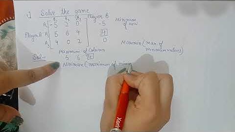 How to Find Saddle Point in a game theory? Topic :-Operation Research