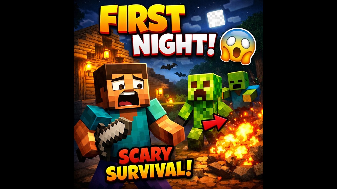 I Survived My First Night in Minecraft 😱 (Episode 1 Hindi) - YouTube