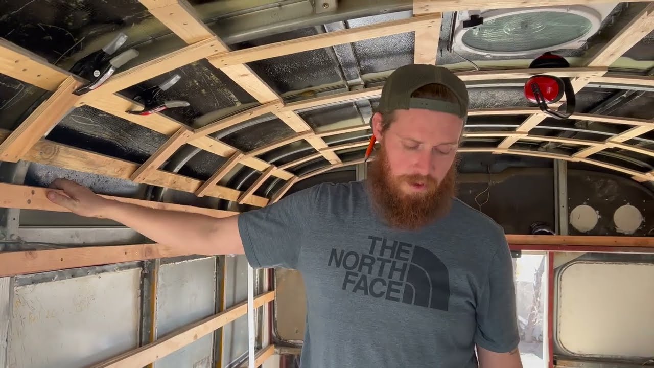 Only way to do framing in a school bus (Off Grid Bus Conversion Edition)