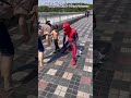 Spiderman and child