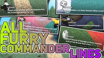 All Furry Commander Lines - April Fools Tower Defense Simulator