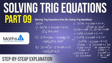 Solving Trig Equations - part 09 | Maths Alpha | Dharana Siriwarnage