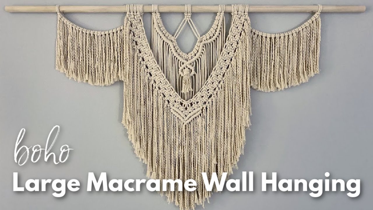 Large Boho Macrame Wall Hanging Tutorial - YouTube