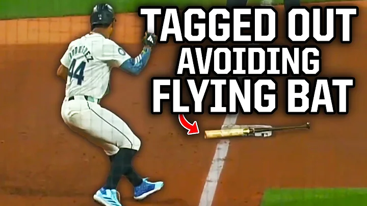 Julio Rodriguez falls asleep after avoiding Randy Arozarena's flying bat, a breakdown