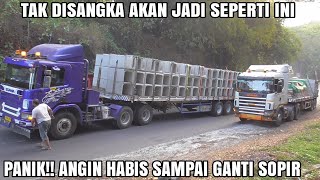 KEJADIAN TAK TERDUGA TRAILER SCANIA KESULITAN NANJAK SAMPAI JENGAT JENGAT DITANJAKN BATUNUNGGUL