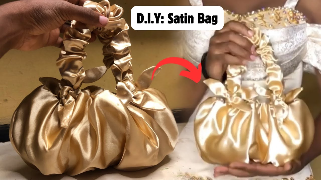 Как сделать эту красивую и простую атласную сумку своими руками