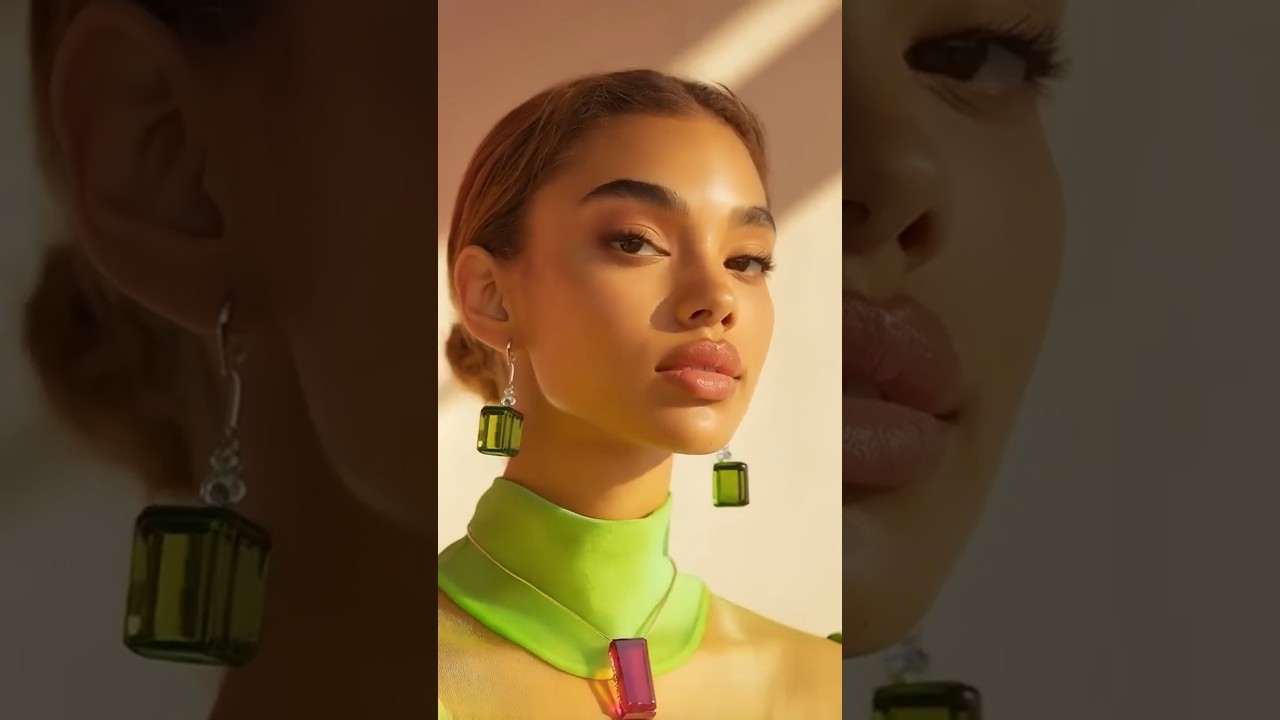 Vibrant Elegance: Neon Green Fashion Showcase 