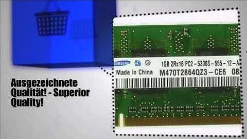 Notebook Ram:  1GB Samsung M470T2864QZ3-CE6 PC2-5300S-555-12-A3 [10901] - m-ware.de