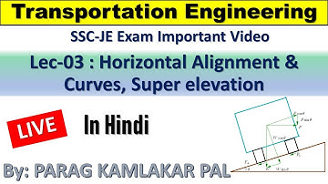 SSC JE 2019 | Lec 03 | Horizontal Alignment & Curves, Superelevation