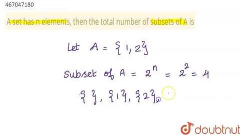 A set has n elements, then the total number of subsets of A is | Class 12 MATH | Doubtnut