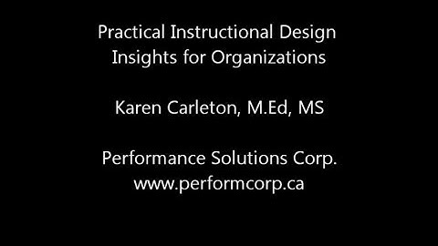 Practical Insights for Instructional Design in Organizations