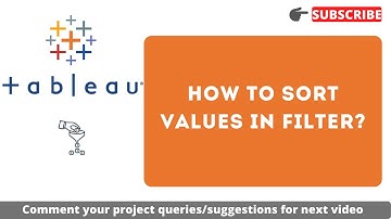#Tableau How to sort values in the Filter card in Tableau? Sort the options in filter in Tableau