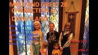 MEET AND GREET WITH 28 CHARACTERS at DISNEYLAND
