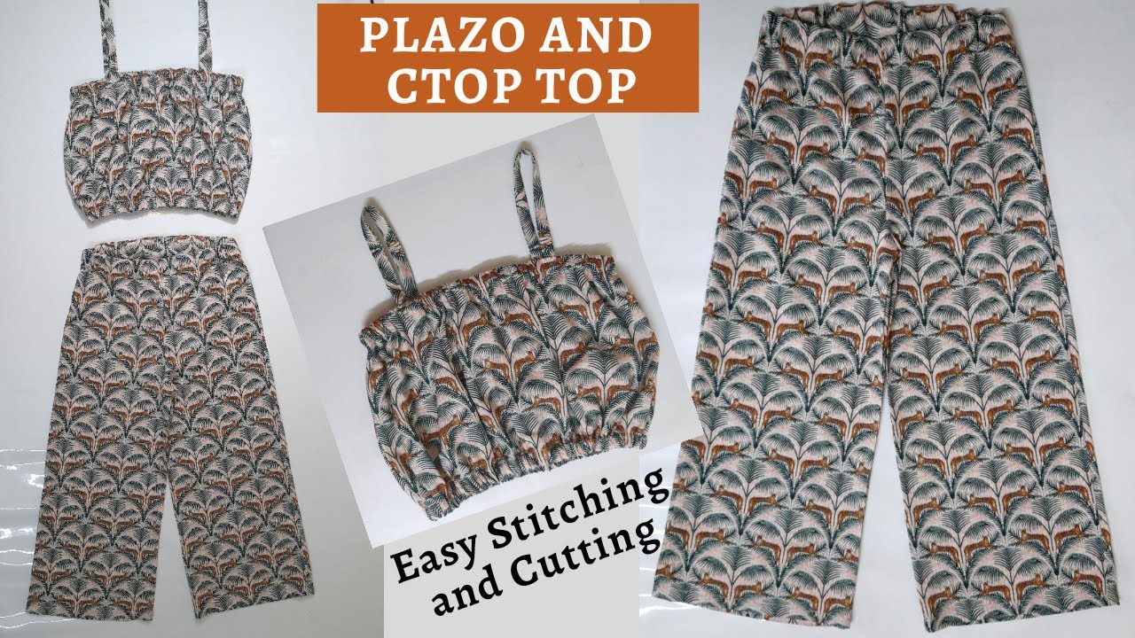 Perfect cotton palazzo and crop top stitching easy way in 10 minutes