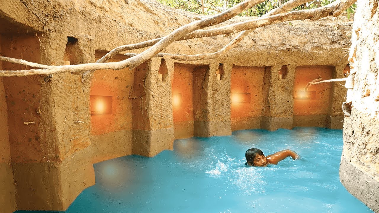 Tube Wilderness TV : Dig To Build The Giant Lion Underground, Waterfall And  Beautiful Swimming Pool