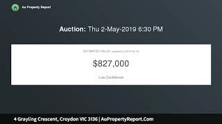 4 Grayling Crescent, Croydon VIC 3136 | AuPropertyReport.Com
