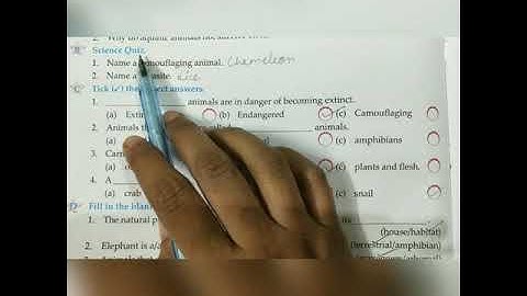 Adaptations - How animals survive, Class 4, Chapter 10 ( Book exercises)