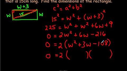 How to Find the Dimensions of a Rectangle using Quadratics and Factoring