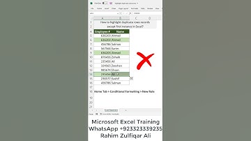 How to Highlight Duplicate Values Except First Instance in Excel? #shorts