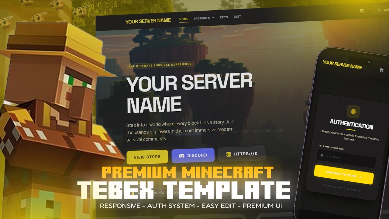 VaultCraft Tebex Template Showcase | Premium Minecraft Webstore Theme ...