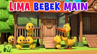 Lima Bebek Kecil Pergi Main 🦆🦆❤️ Lagu Anak Indonesia Terbaru