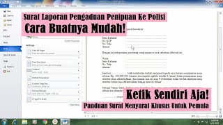 Contoh Surat Laporan Pengaduan Ke Polisi