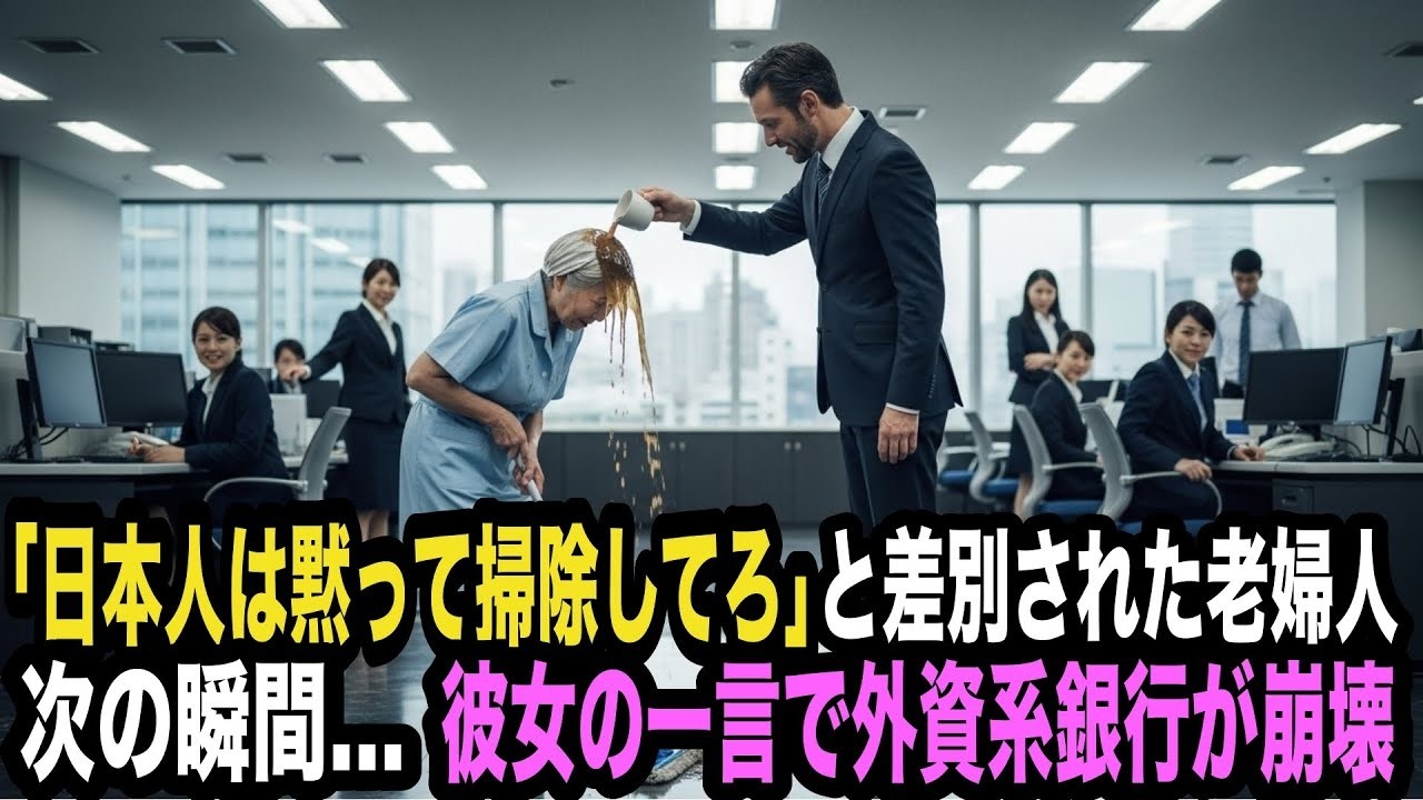 「日本人は黙って掃除してろ」と差別された老婦人、次の瞬間…彼女の一言で外資系銀行が崩壊