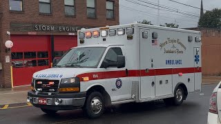 Storm Engine Company & Ambulance Corps (Derby) FD-9 responding 