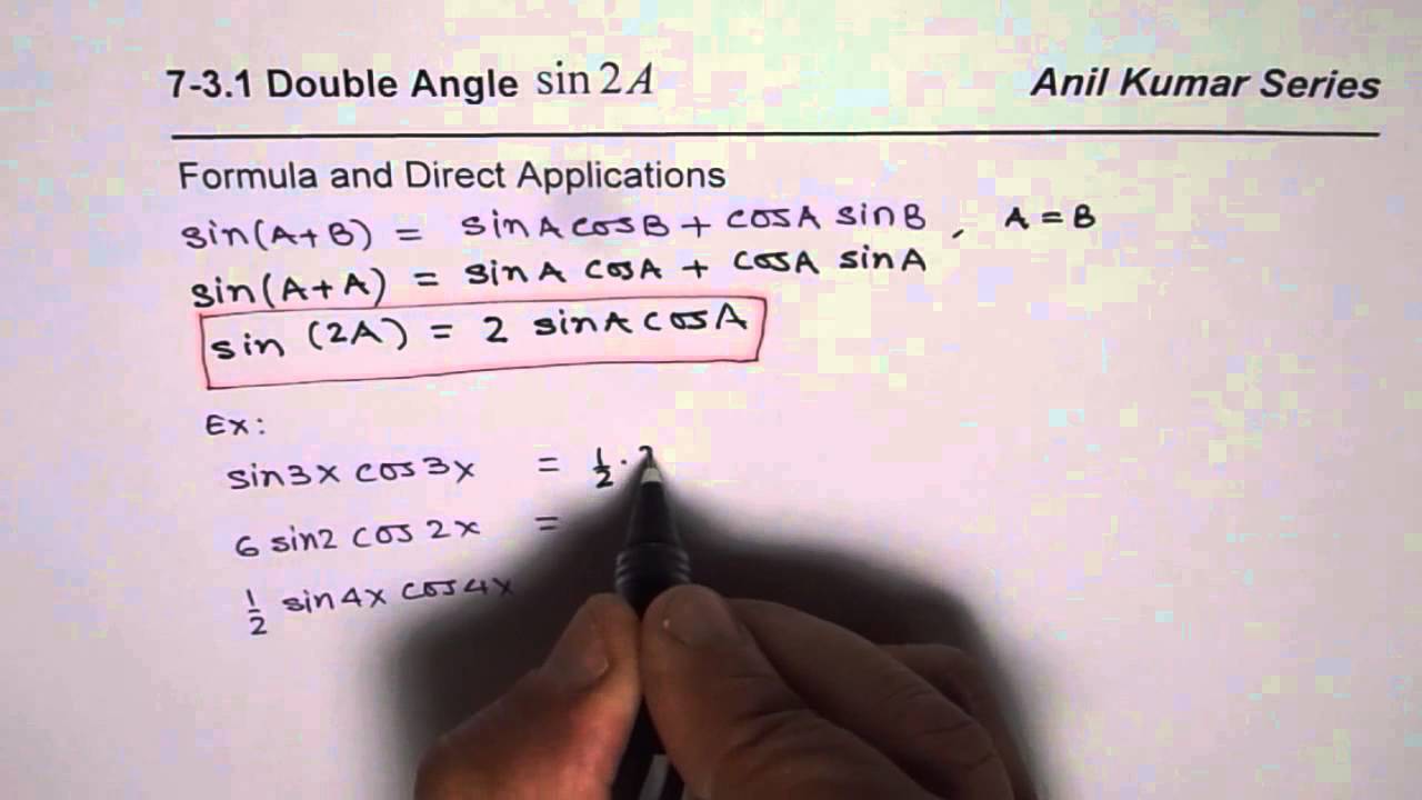 Double Angle Formula And Application Of Sin2x YouTube Double Angle Formula And Application Of Sin2x YouTube