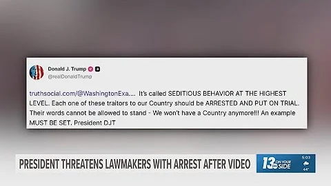 President Trump says Dems' video message to military is 'seditious behavior' punishable by death