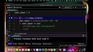 Python Tutorial - PIN abfragen (Übungsaufgabe)
