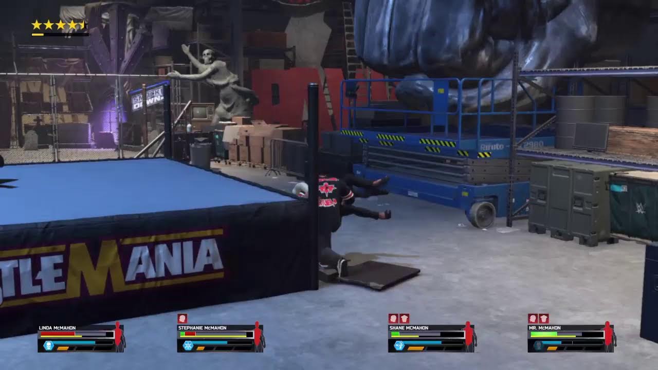 Wwe in 2000 - 4 Mcmahon backstage brawl - Linda vs Vince vs Shane vs Stéphanie in a war 2k25