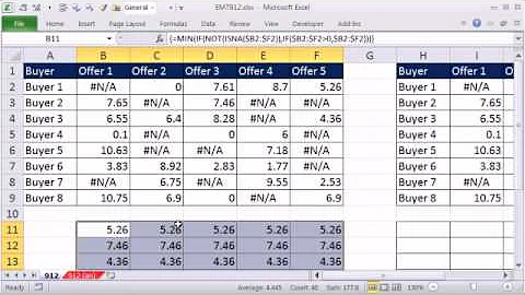 Excel Magic Trick 912: Conditional Formatting Minimum Value in Row Ignore Zero and #N/A: AGGREGATE