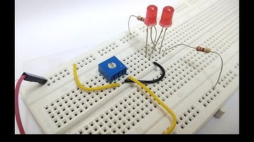 How to control 2 leds by a variable resistor