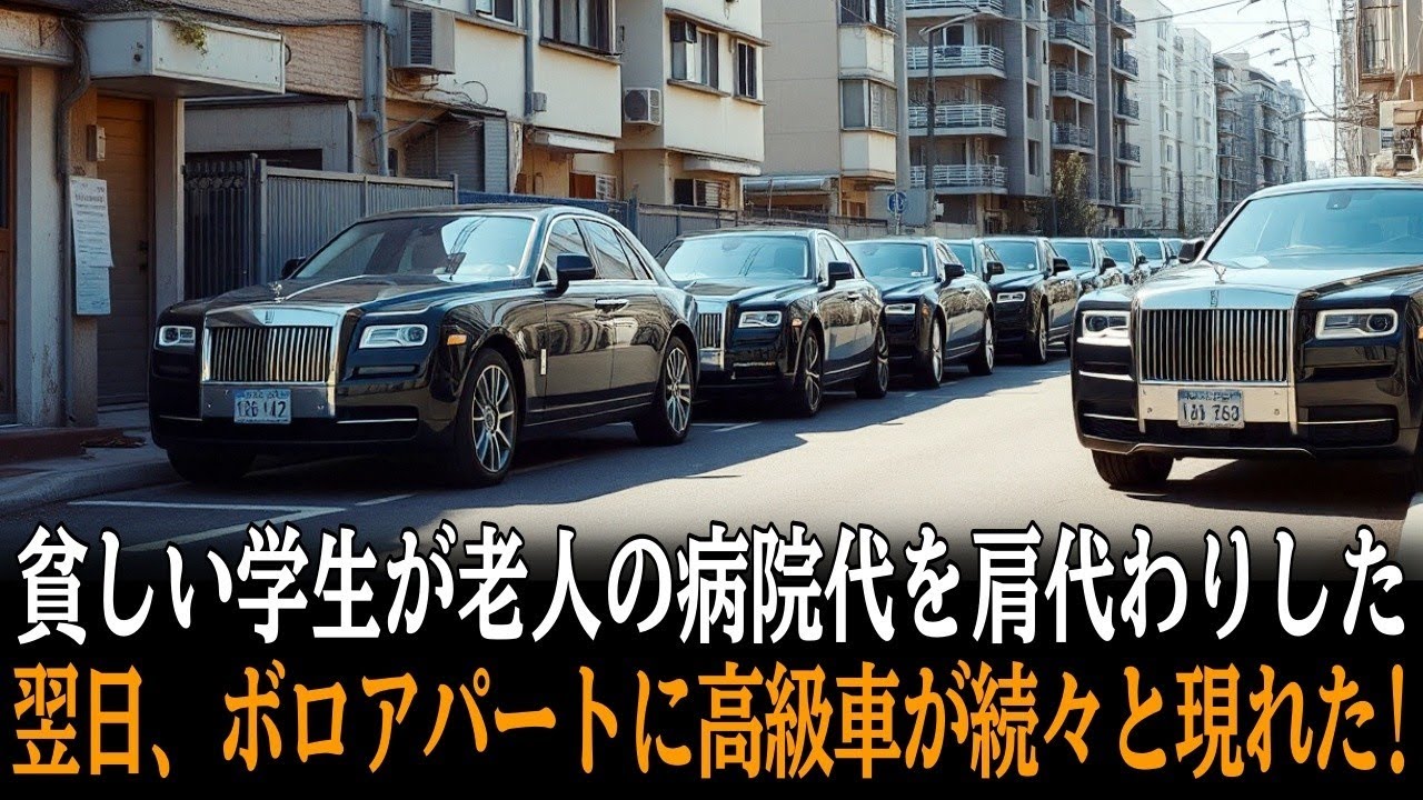 貧しい学生がおじいさんの病院代を肩代わりした翌日、ボロアパートに高級車が続々と現れた！