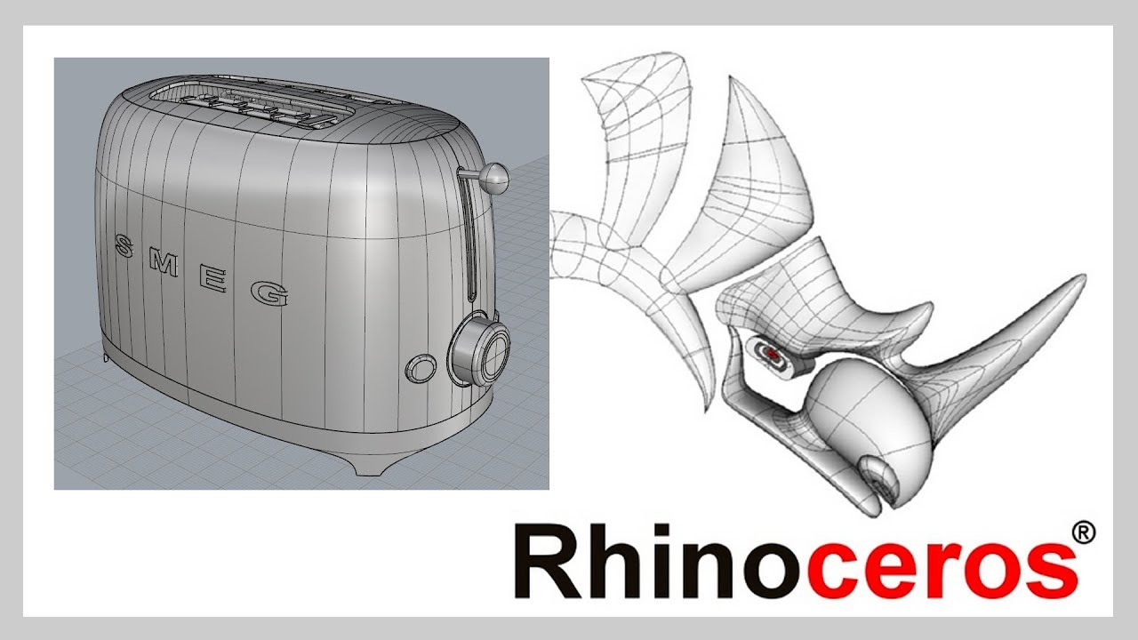 Rhino tutorial軟件教學 12 P2 SMEG Toaster吐司機 YouTube