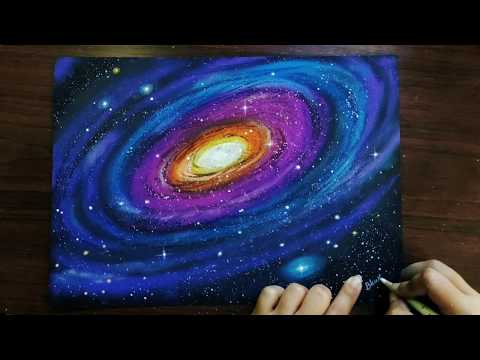 Quick and Easy Galaxy Drawing with Pastels for Beginners - Step by Step