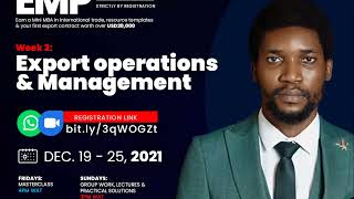 Export Operations & Management