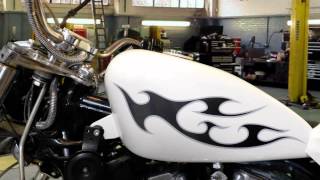 Tribal Flames decal install on a Harley