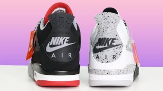 Air Jordan 4 Bred vs White Cement