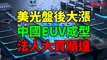「早安萬寶」1218美光盤後大漲8%，中國EUV成型、法人大買順達！