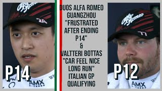 DUOS ALFA ROMEO VALTTERI & GUANYU || POST QUALIFYING INTERVIEW ITALIAN GP 2022