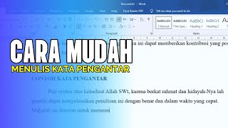 CARA MUDAH MENULIS KATA PENGANTAR