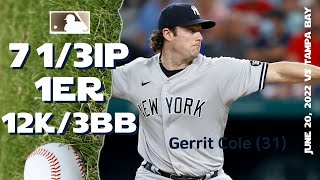 Gerrit Cole 12K game | June 20, 2022 | MLB highlights