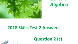 Information algebra skills test 2 question 2 (c) Guide