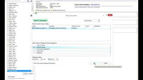 Rehab Optima Documentation  Evaluation