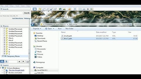 How to combine multiple Google Earth paths into a single path.