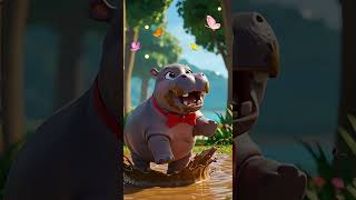 cute little hippopotamus with a red bow tie..  #socute #cute #socutevideo  #funny #tinyhippopotamus