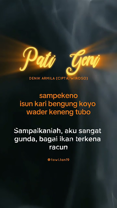 PATI GENI #denikarmila #laguosing #terjemahanlagu #patigeni #banyuwangi