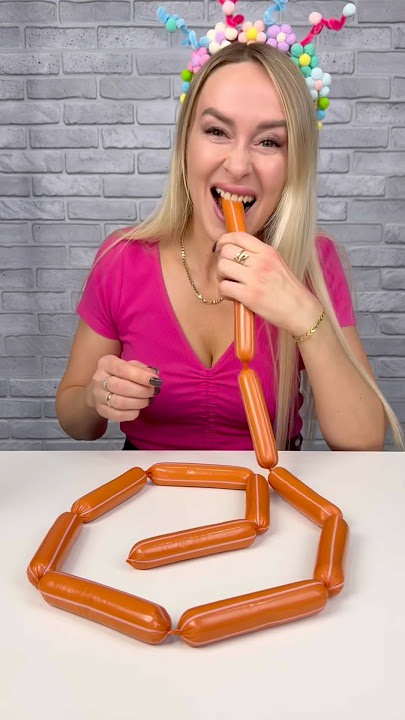 She cut the sausages with large scissors 😱😂